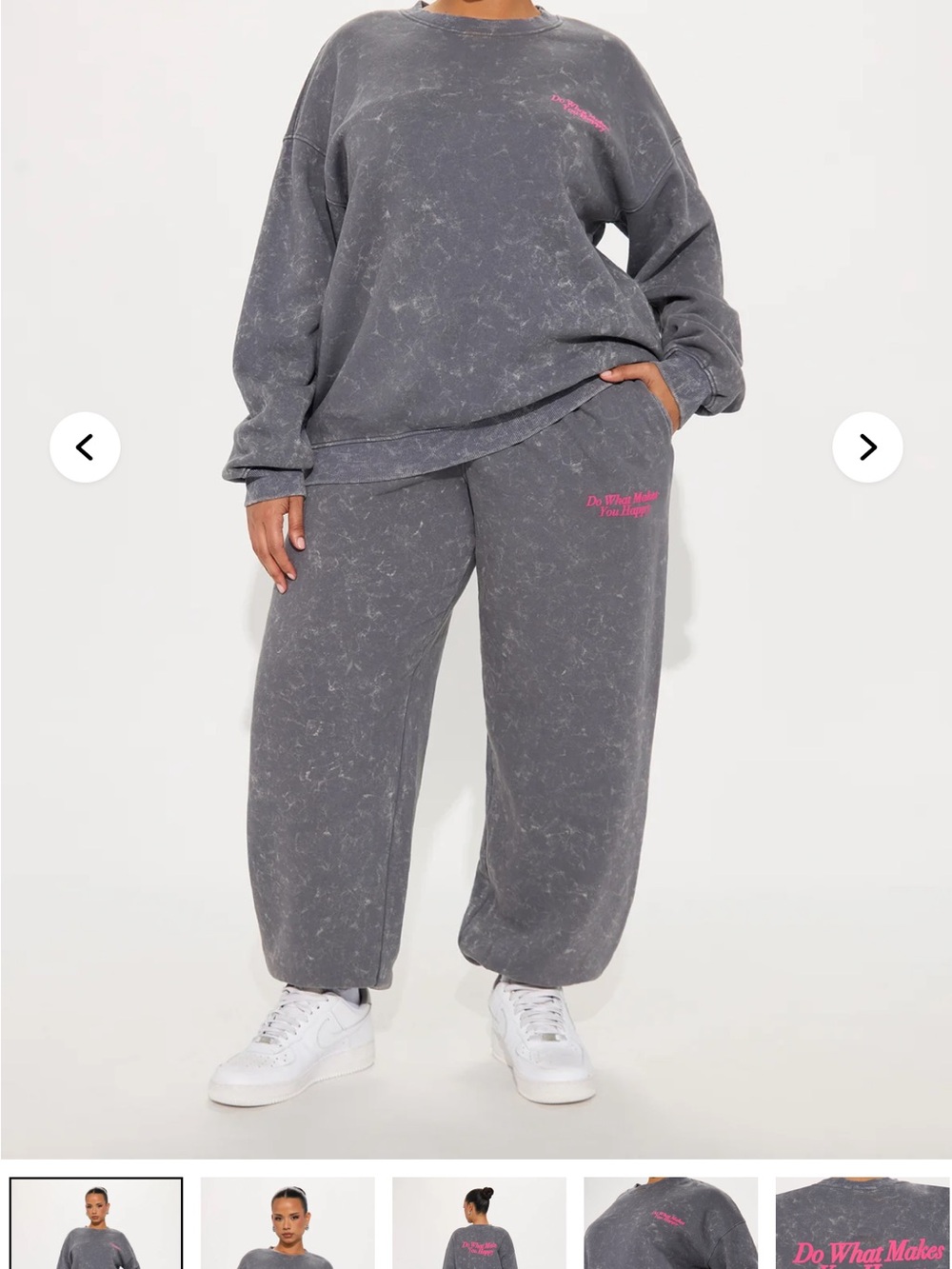 Fashion Nova Gray Acid-Wash Track Pants with Pink Logo
